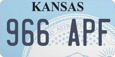 KS license plate 966APF