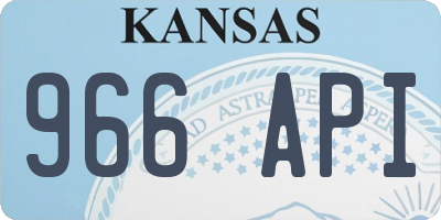 KS license plate 966API