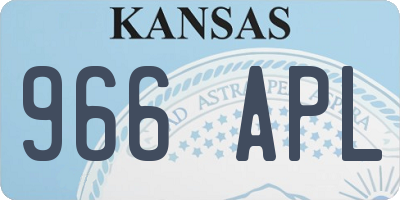 KS license plate 966APL