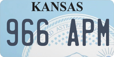 KS license plate 966APM