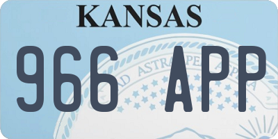 KS license plate 966APP