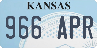 KS license plate 966APR