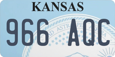 KS license plate 966AQC