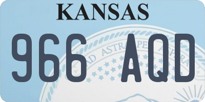 KS license plate 966AQD