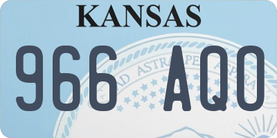 KS license plate 966AQO