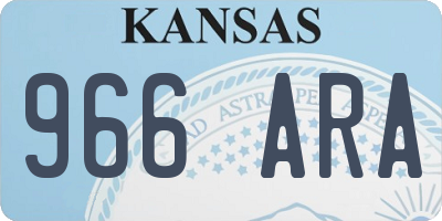 KS license plate 966ARA