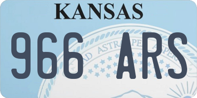 KS license plate 966ARS