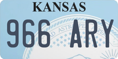 KS license plate 966ARY