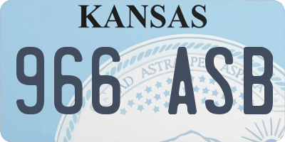 KS license plate 966ASB