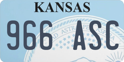 KS license plate 966ASC