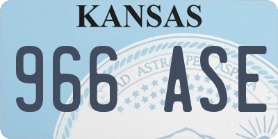 KS license plate 966ASE