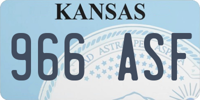 KS license plate 966ASF