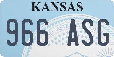 KS license plate 966ASG