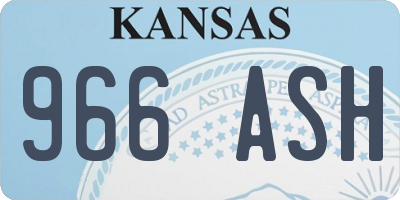 KS license plate 966ASH
