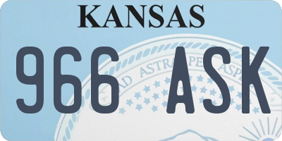 KS license plate 966ASK