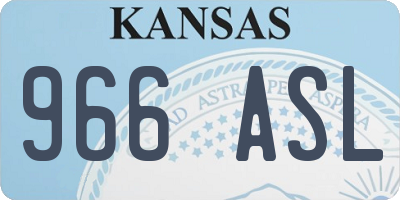 KS license plate 966ASL