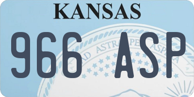 KS license plate 966ASP