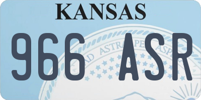 KS license plate 966ASR