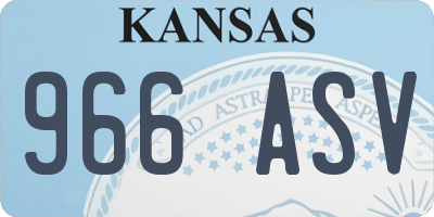 KS license plate 966ASV