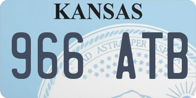 KS license plate 966ATB