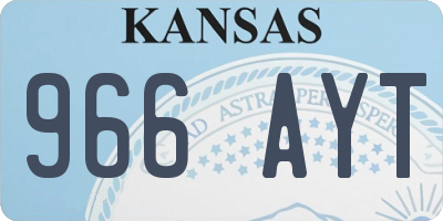 KS license plate 966AYT