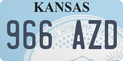 KS license plate 966AZD