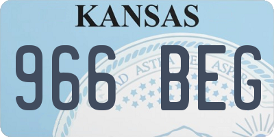 KS license plate 966BEG