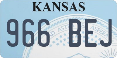 KS license plate 966BEJ