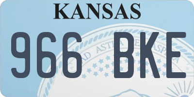 KS license plate 966BKE