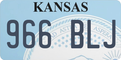 KS license plate 966BLJ