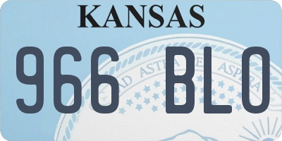 KS license plate 966BLO