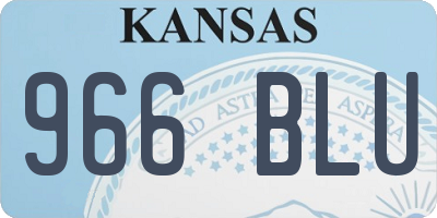KS license plate 966BLU