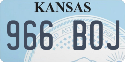 KS license plate 966BOJ