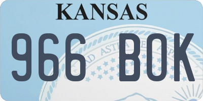 KS license plate 966BOK