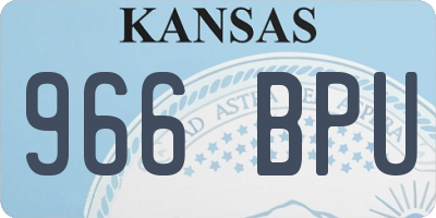 KS license plate 966BPU