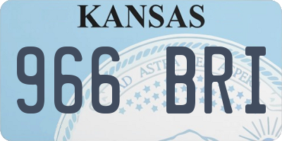 KS license plate 966BRI