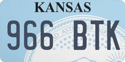 KS license plate 966BTK