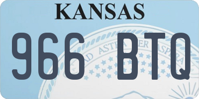 KS license plate 966BTQ