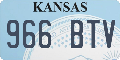 KS license plate 966BTV