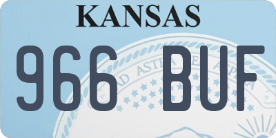KS license plate 966BUF