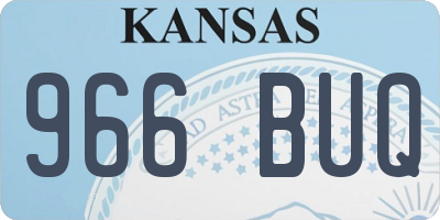KS license plate 966BUQ