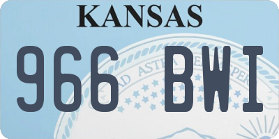 KS license plate 966BWI