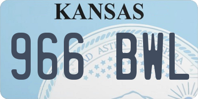 KS license plate 966BWL
