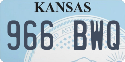 KS license plate 966BWQ