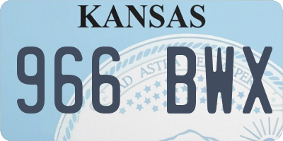 KS license plate 966BWX