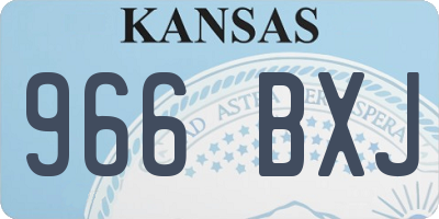 KS license plate 966BXJ