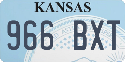 KS license plate 966BXT