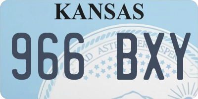 KS license plate 966BXY
