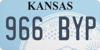 KS license plate 966BYP