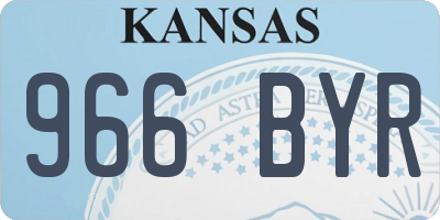 KS license plate 966BYR